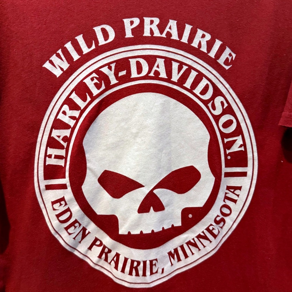 Harley-Davidson T-Shirt Maroon Excellent Willie G Skull Biker Mens Medium - Picture 5 of 6